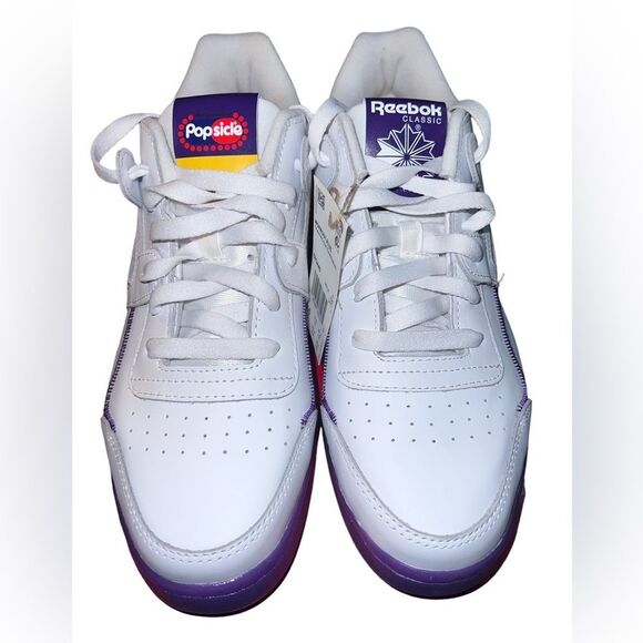 Reebok Workout plus Leather Popsicle Shoes Men's  White/Purple Training 9.5 - Picture 10 of 16